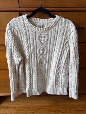 L.L. Bean Women’s Cream Cable Crewneck Sweater